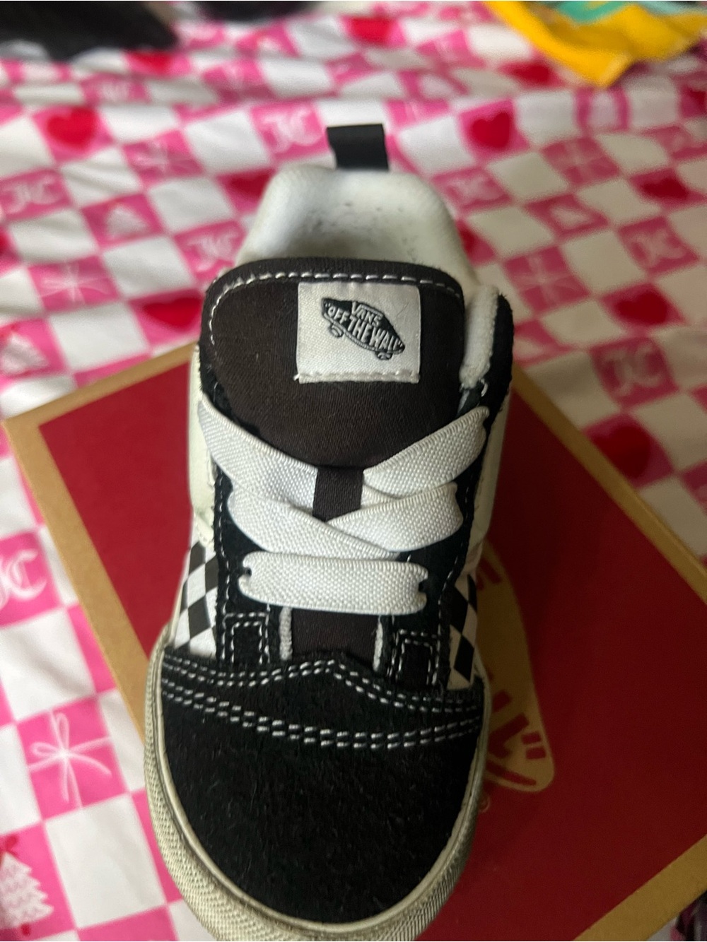 Vans Kids Black and White Checkerboard Low-Top Van